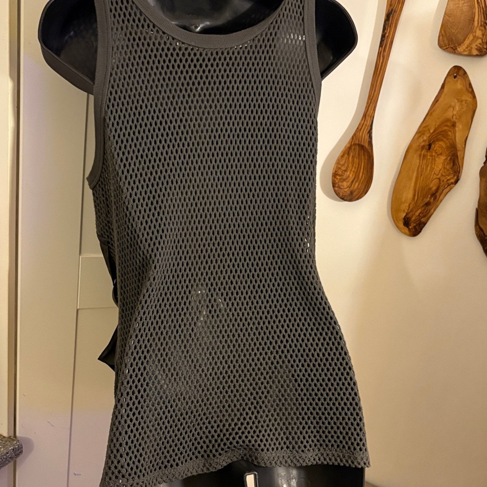 Barbara Bui Olive Mesh Tank with Pockets - Picture 5 of 11